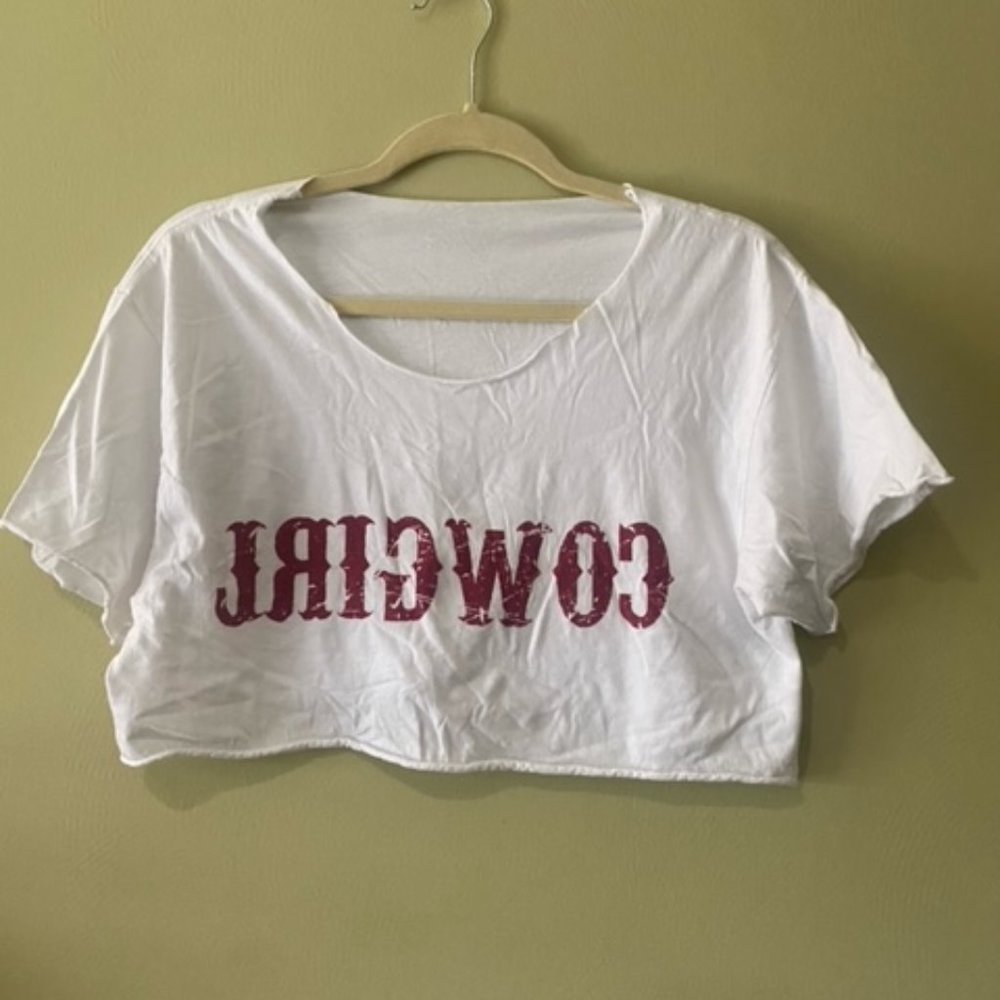 Backwards Cowgirl Crop T